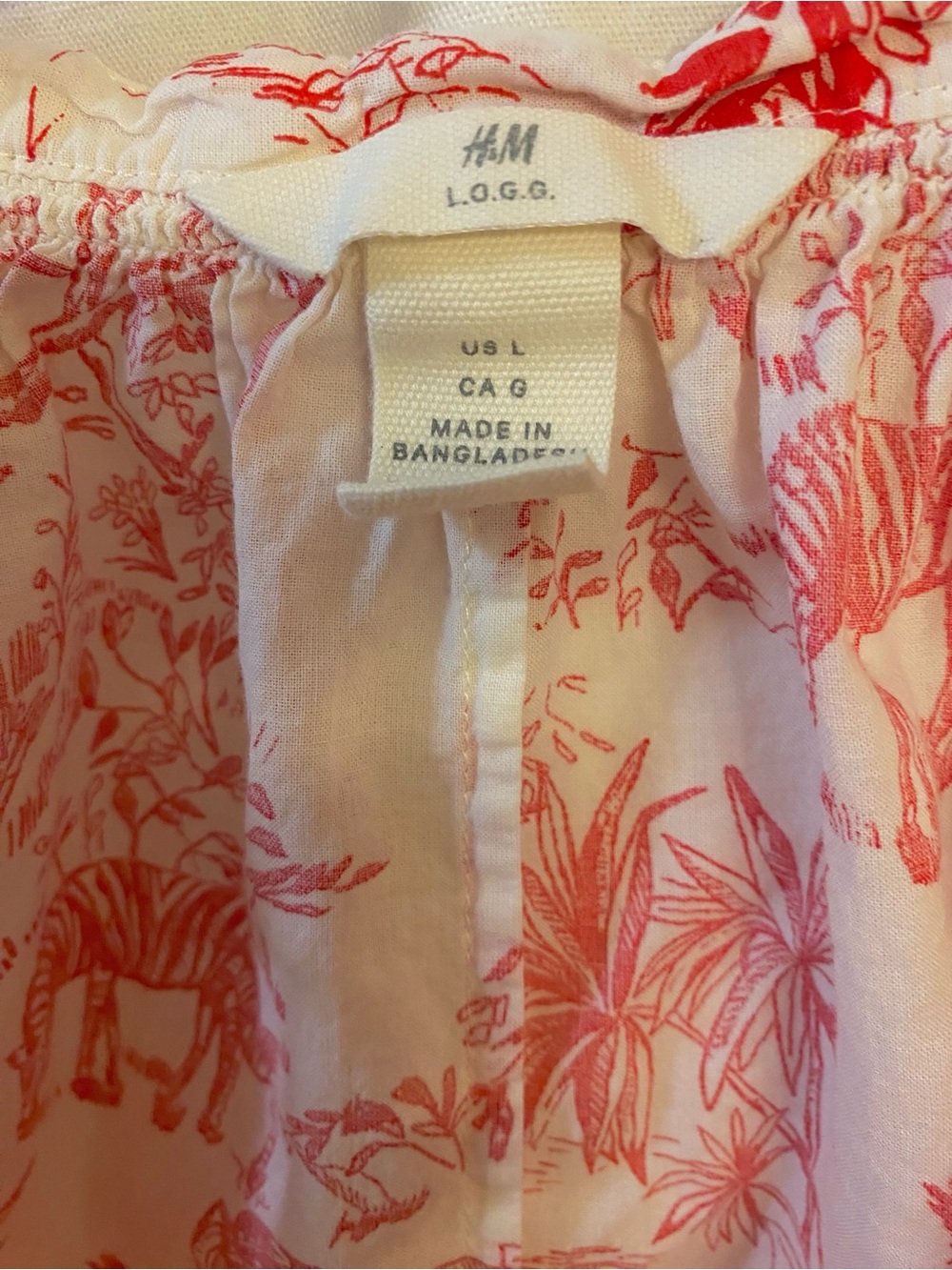 H&M Red & White Cotton Short Sleeve Lightweight Pullover W/Tie. EUC. Sz Lg. - Picture 5 of 14